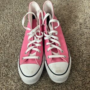 Custom Pink High-Top Sneakers